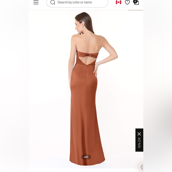 Azazie Leonis Dress in Cedar Rose - Size 10 (chest sized down to Size 8) - Picture 4 of 4